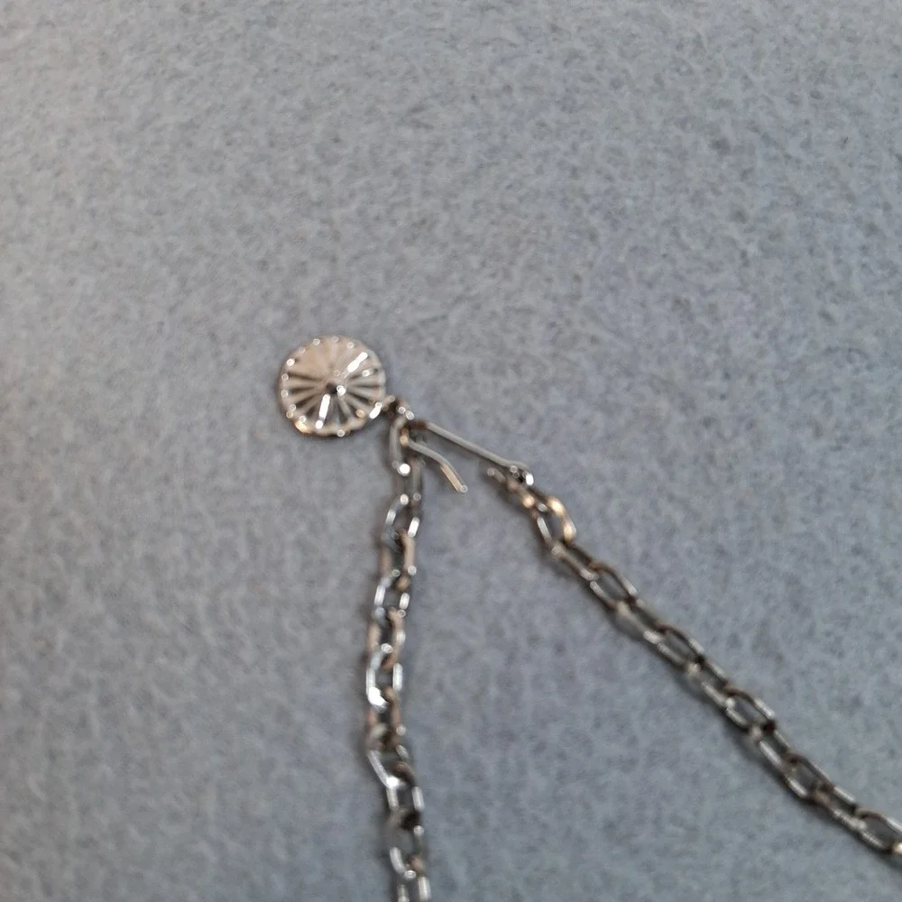 Vintage Silver Tone Leaf Link Collar Necklace Articulated Retro 17.5 Inch